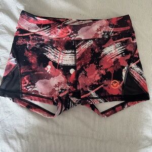 Red print workout shorts Virus brand